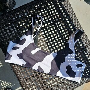 Cow Print Swim Top